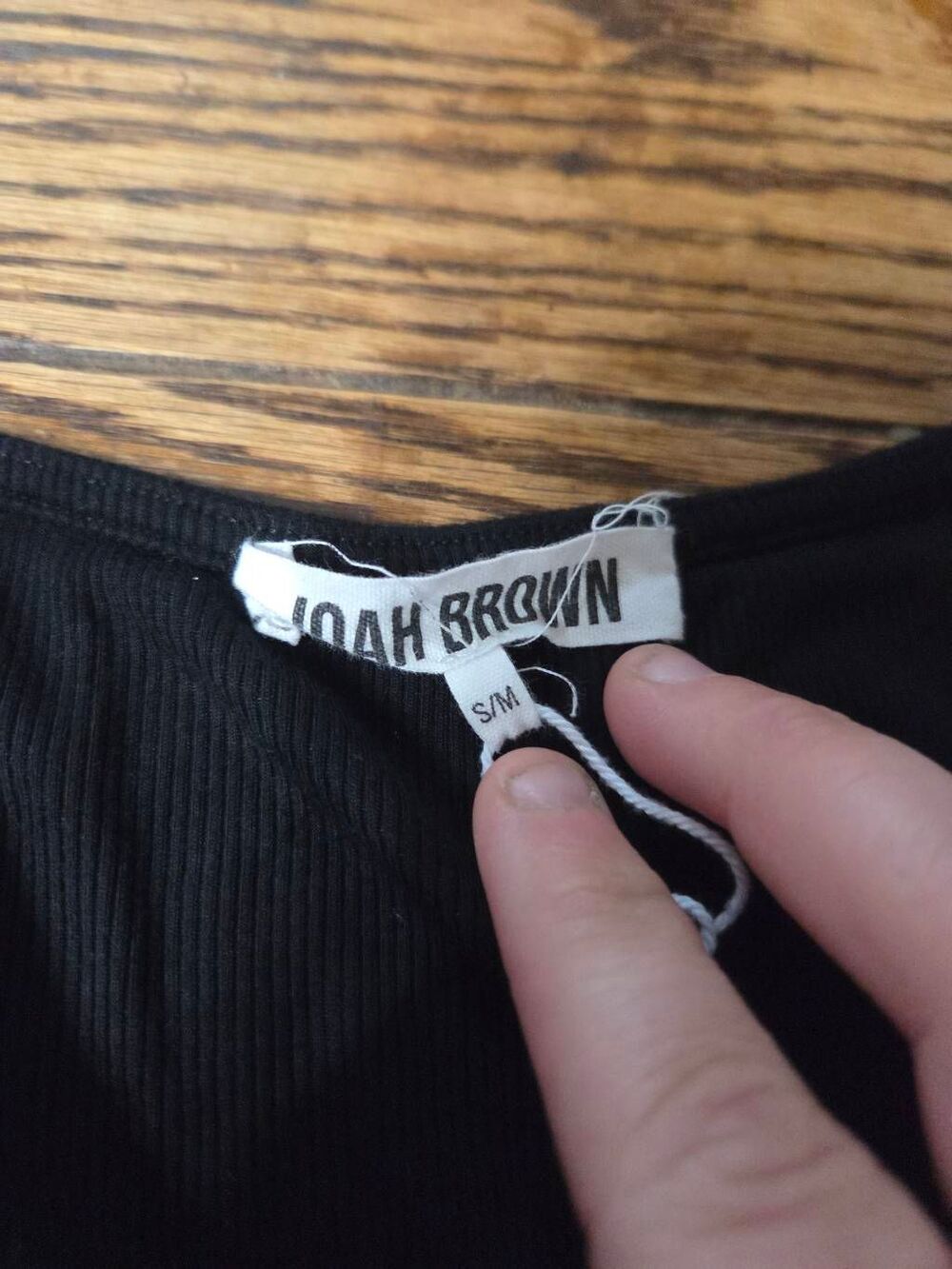 Joah Brown Square Neck Long Sleeve in black sz S/M - Picture 3 of 4